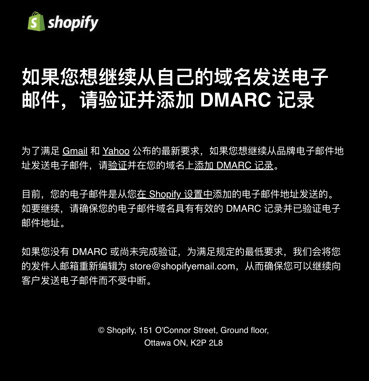 Shopify DMARC Req