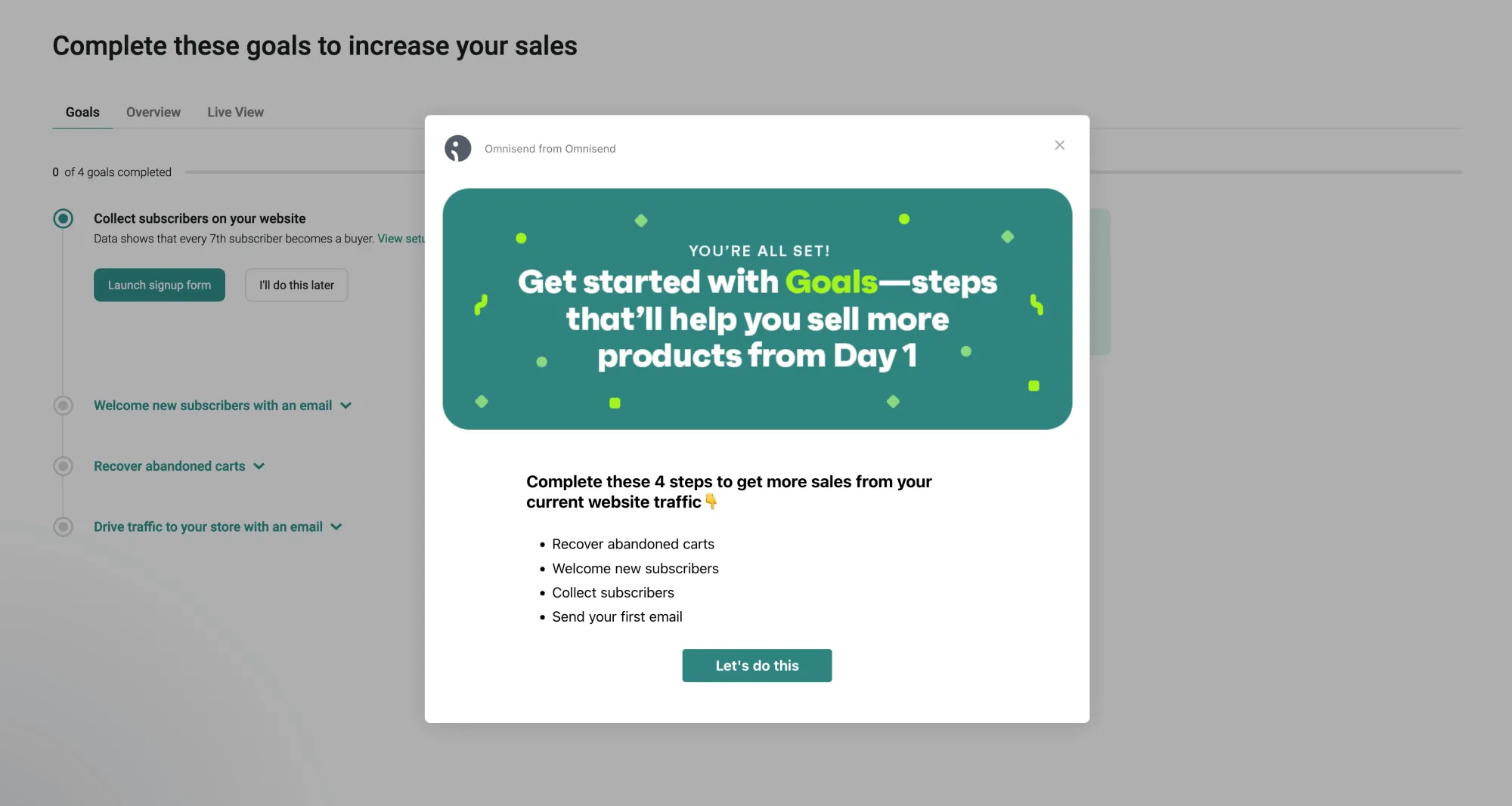 Shopify OmniSend onboarding