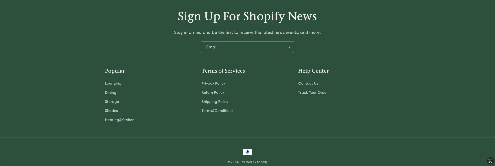 Shopify Footer