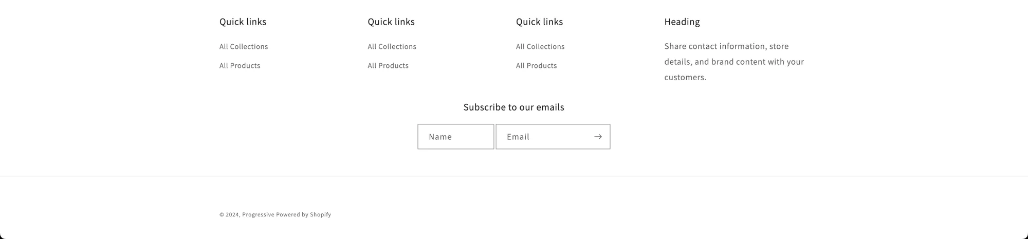 Shopify Footer Contact Form