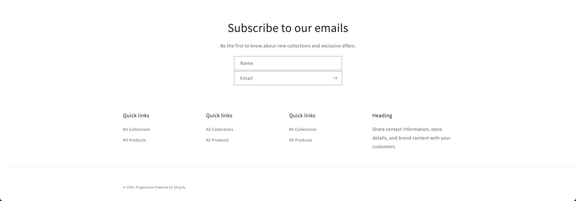 Shopify Newsletter Section