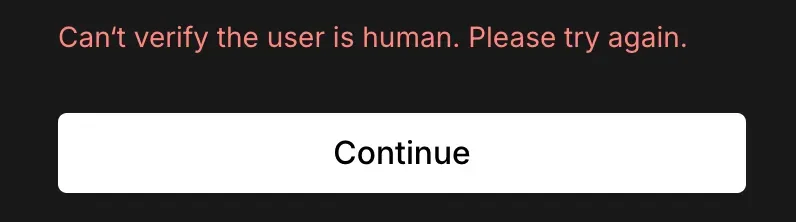 can't verify